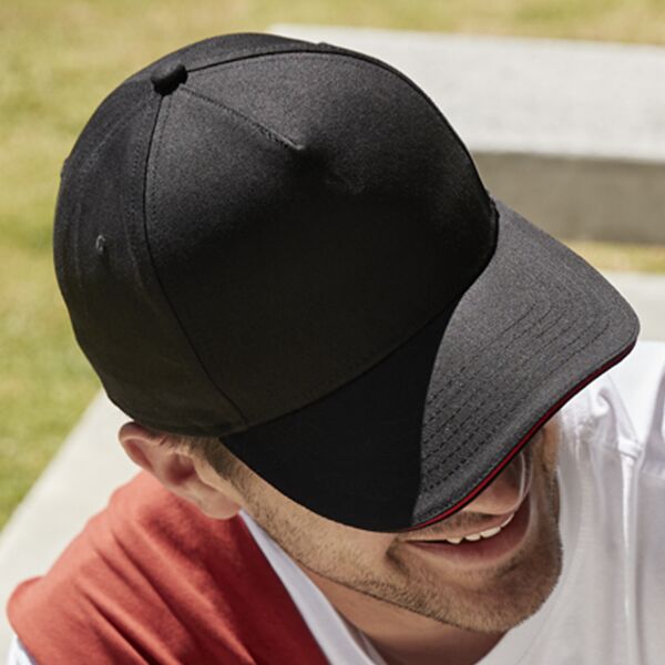 Beechfield EarthAware® Classic Organic Cotton 5 Panel Sandwich Peak Cap Thumbnail